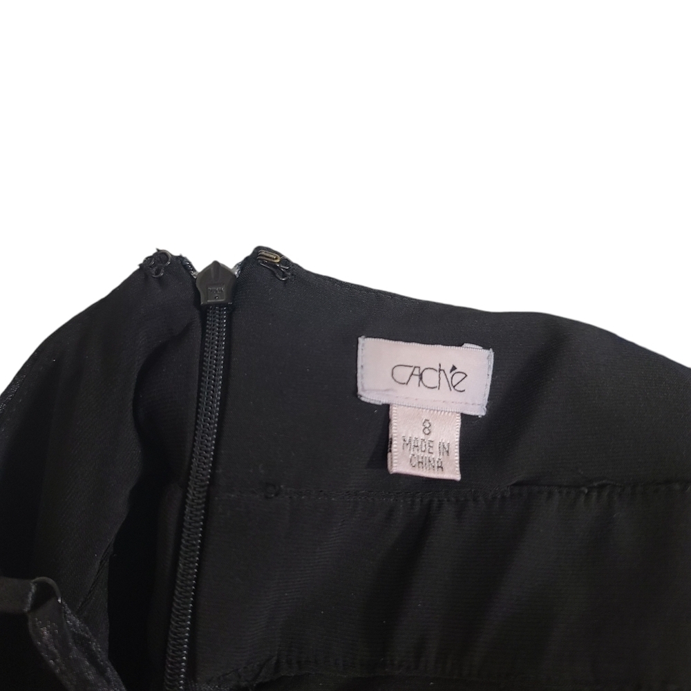 Cache Black Ruffle Tiered Sleeveless Back Zip Dress 8 - Picture 7 of 9